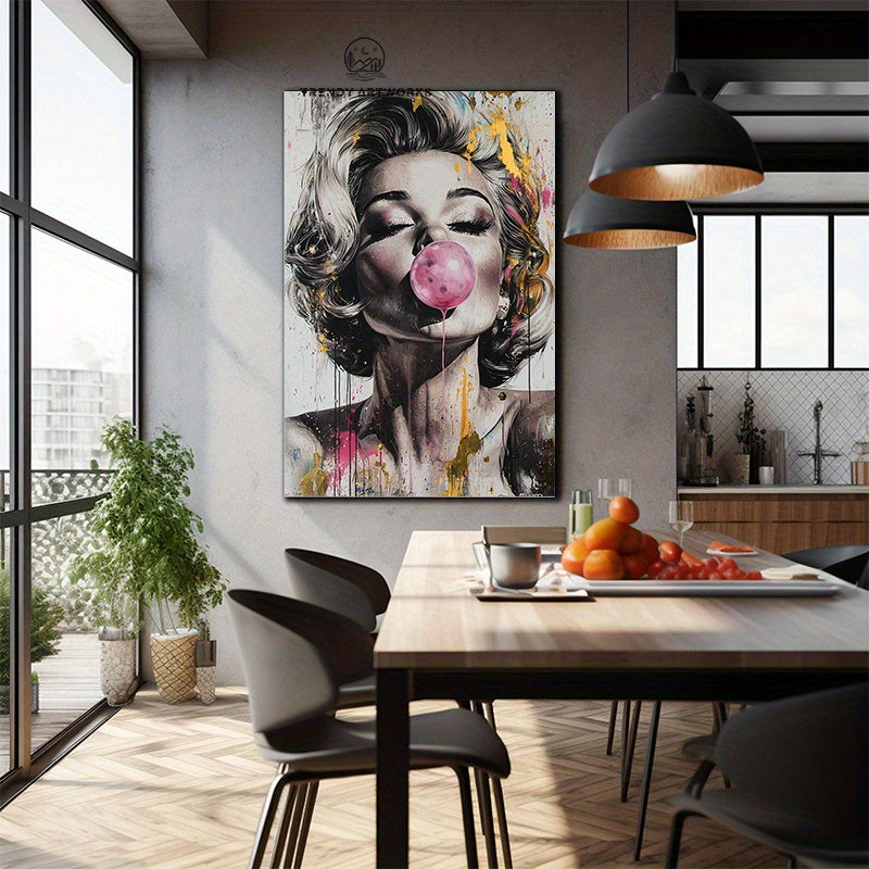Tableau mural Marilyn Monroe rétro – Toile sans cadre, style pop art