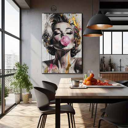 Tableau mural Marilyn Monroe rétro – Toile sans cadre, style pop art