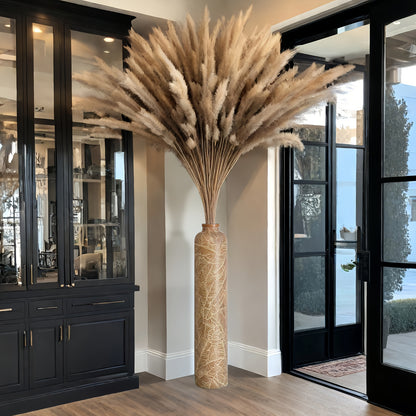 Grand vase bohème – Vase décoratif rayé en résine, 75 cm