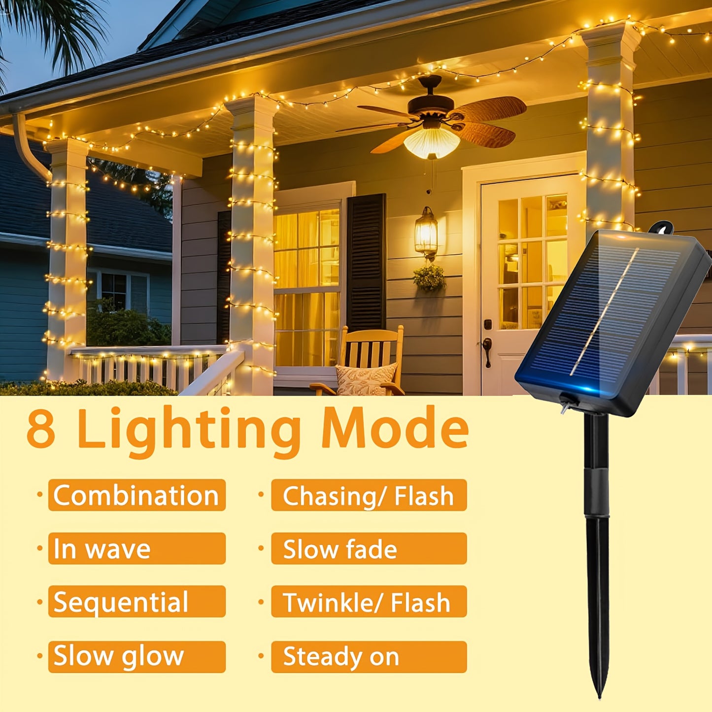 Lot de 2 cordes guirlandes lumineuses solaires extérieures – LED 10 m étanches