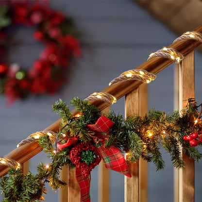 Lot de 2 cordes guirlandes lumineuses solaires extérieures – LED 10 m étanches