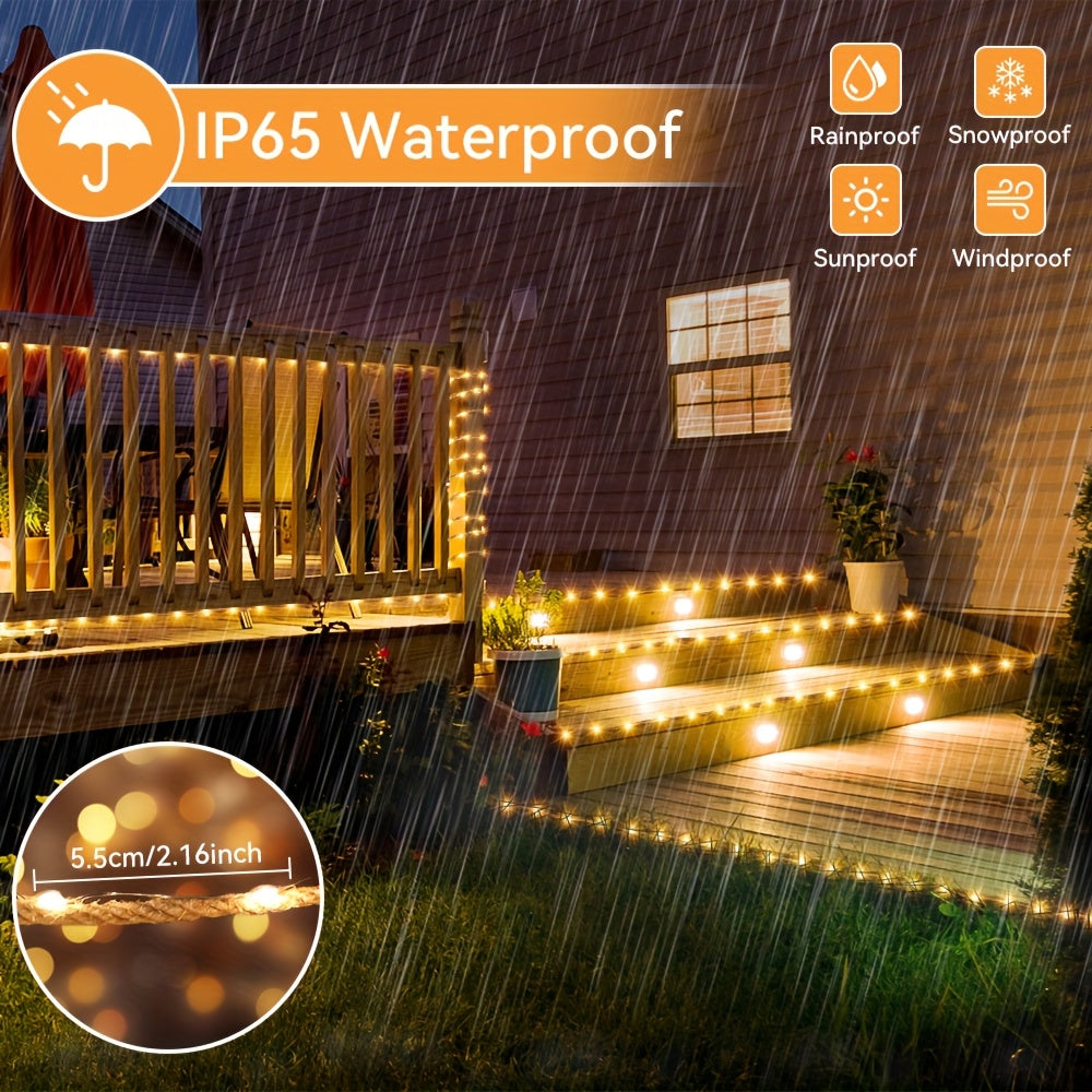 Lot de 2 cordes guirlandes lumineuses solaires extérieures – LED 10 m étanches