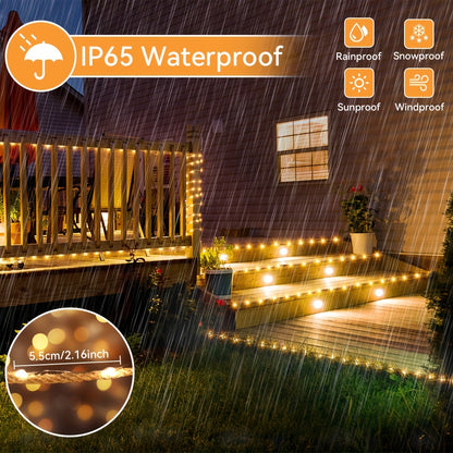 Lot de 2 cordes guirlandes lumineuses solaires extérieures – LED 10 m étanches