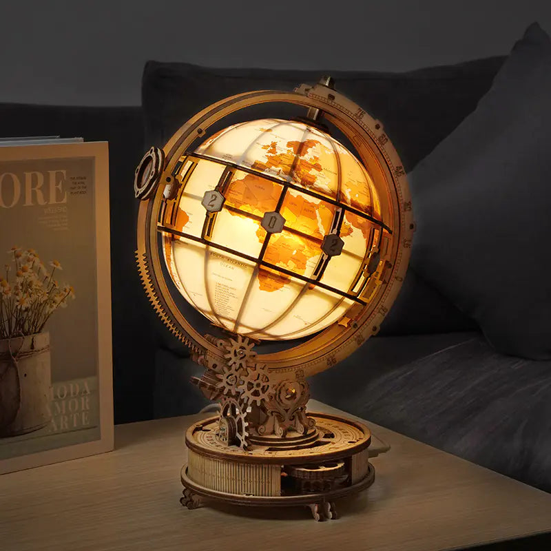 Modèle d'Assemblage de Globe en Bois 3D Puzzle DIY Jouet
