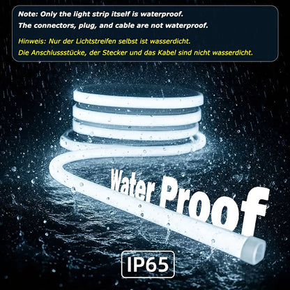 Ruban LED COB 220V étanche – Lumière blanche chaude ou froide, jusqu’à 50 m, pour intérieur et extérieur