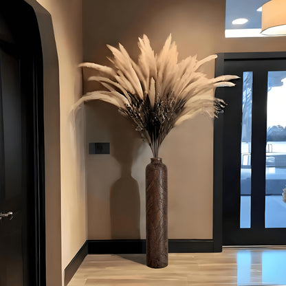 Grand vase bohème – Vase décoratif rayé en résine, 75 cm