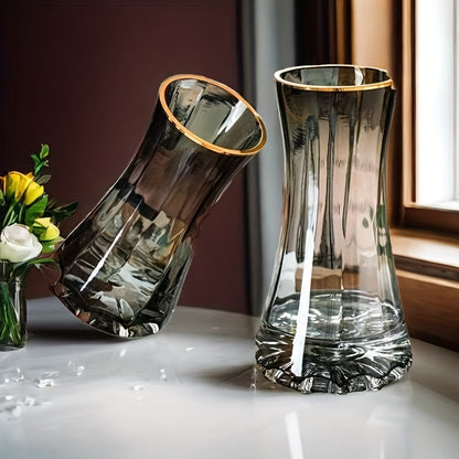Elegant Minimalist Glass Vase - Transparent, Fresh Flower-Friendly Design for Chic Nordic Living Room Decor