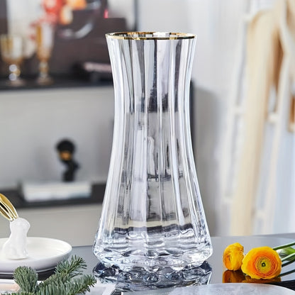 Elegant Minimalist Glass Vase - Transparent, Fresh Flower-Friendly Design for Chic Nordic Living Room Decor