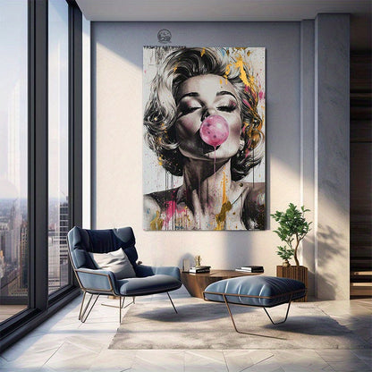 Tableau mural Marilyn Monroe rétro – Toile sans cadre, style pop art
