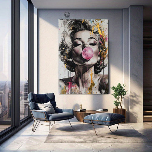 Tableau mural Marilyn Monroe rétro – Toile sans cadre, style pop art