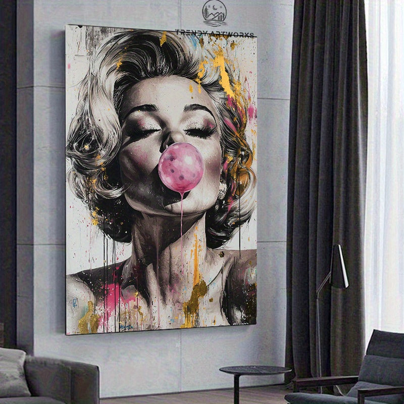 Tableau mural Marilyn Monroe rétro – Toile sans cadre, style pop art