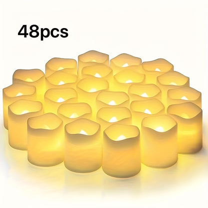 Lot de 48 petite bougies sans flamme à lumière chaude, décoration Noël