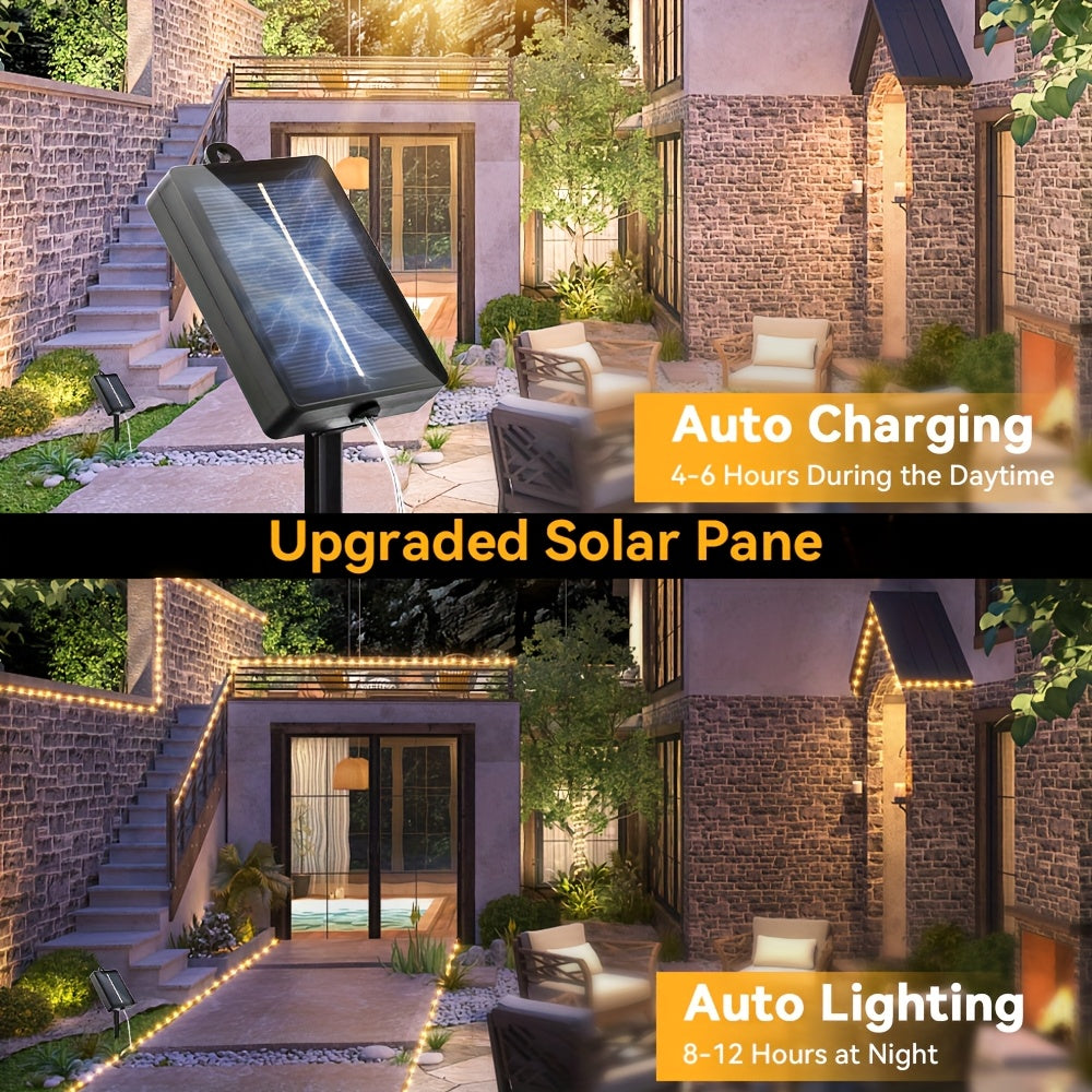 Lot de 2 cordes guirlandes lumineuses solaires extérieures – LED 10 m étanches