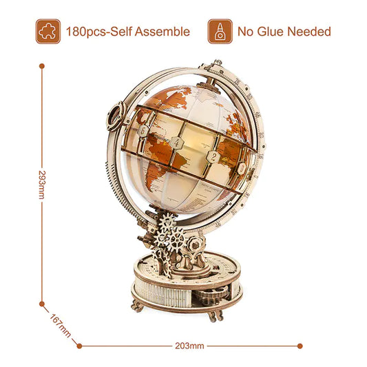 Modèle d'Assemblage de Globe en Bois 3D Puzzle DIY Jouet