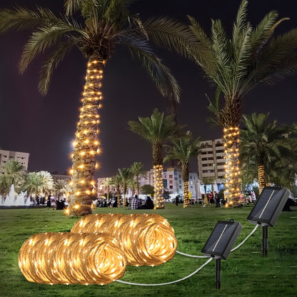 Lot de 2 cordes guirlandes lumineuses solaires extérieures – LED 10 m étanches