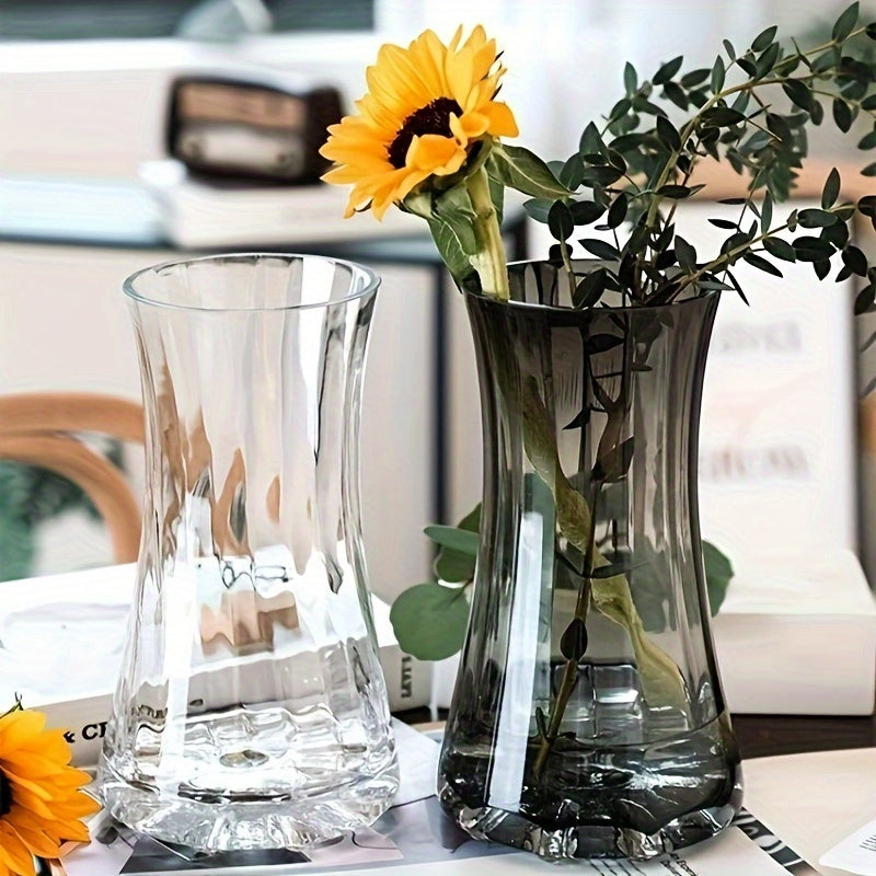 Elegant Minimalist Glass Vase - Transparent, Fresh Flower-Friendly Design for Chic Nordic Living Room Decor
