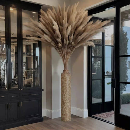 Grand vase bohème – Vase décoratif rayé en résine, 75 cm