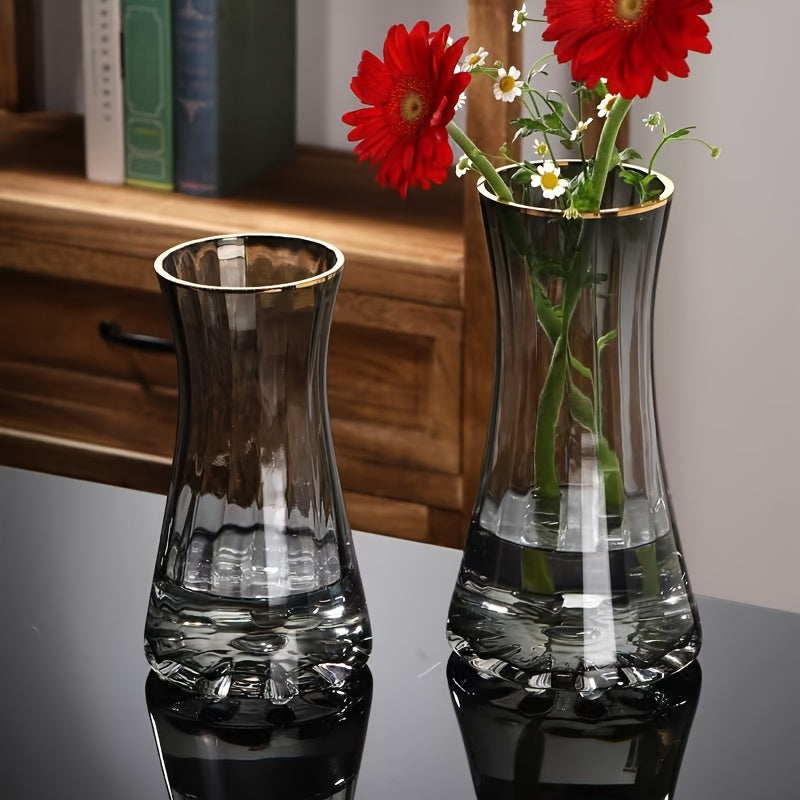 Elegant Minimalist Glass Vase - Transparent, Fresh Flower-Friendly Design for Chic Nordic Living Room Decor