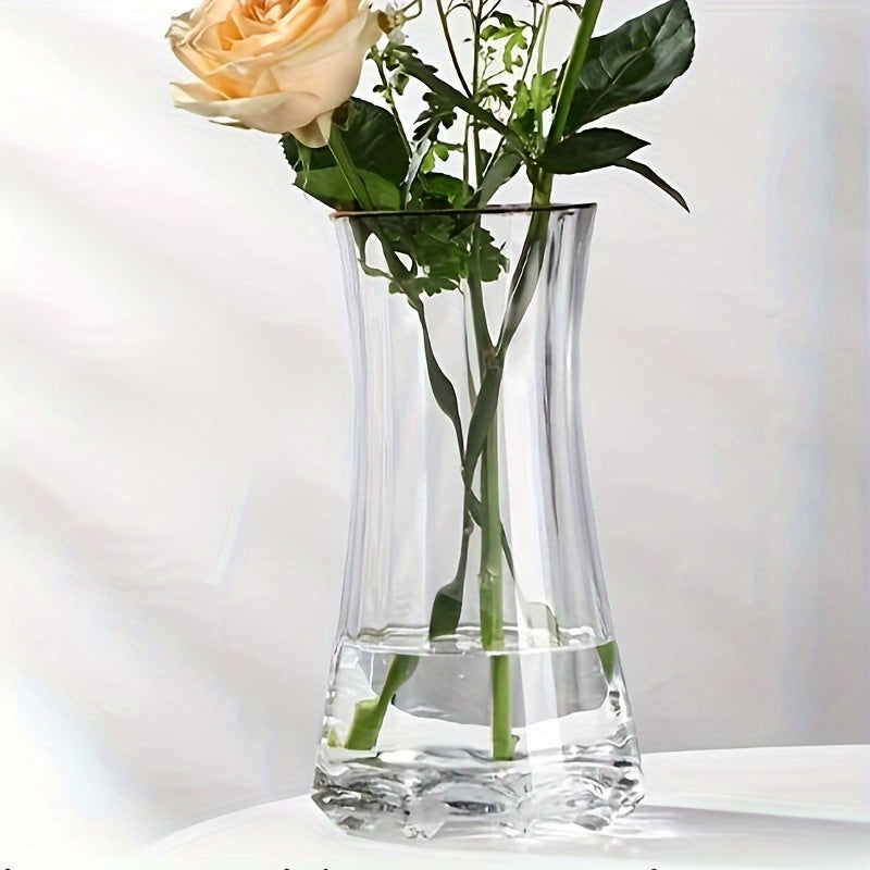 Elegant Minimalist Glass Vase - Transparent, Fresh Flower-Friendly Design for Chic Nordic Living Room Decor