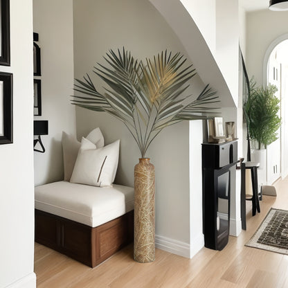 Grand vase bohème – Vase décoratif rayé en résine, 75 cm