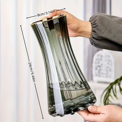 Elegant Minimalist Glass Vase - Transparent, Fresh Flower-Friendly Design for Chic Nordic Living Room Decor