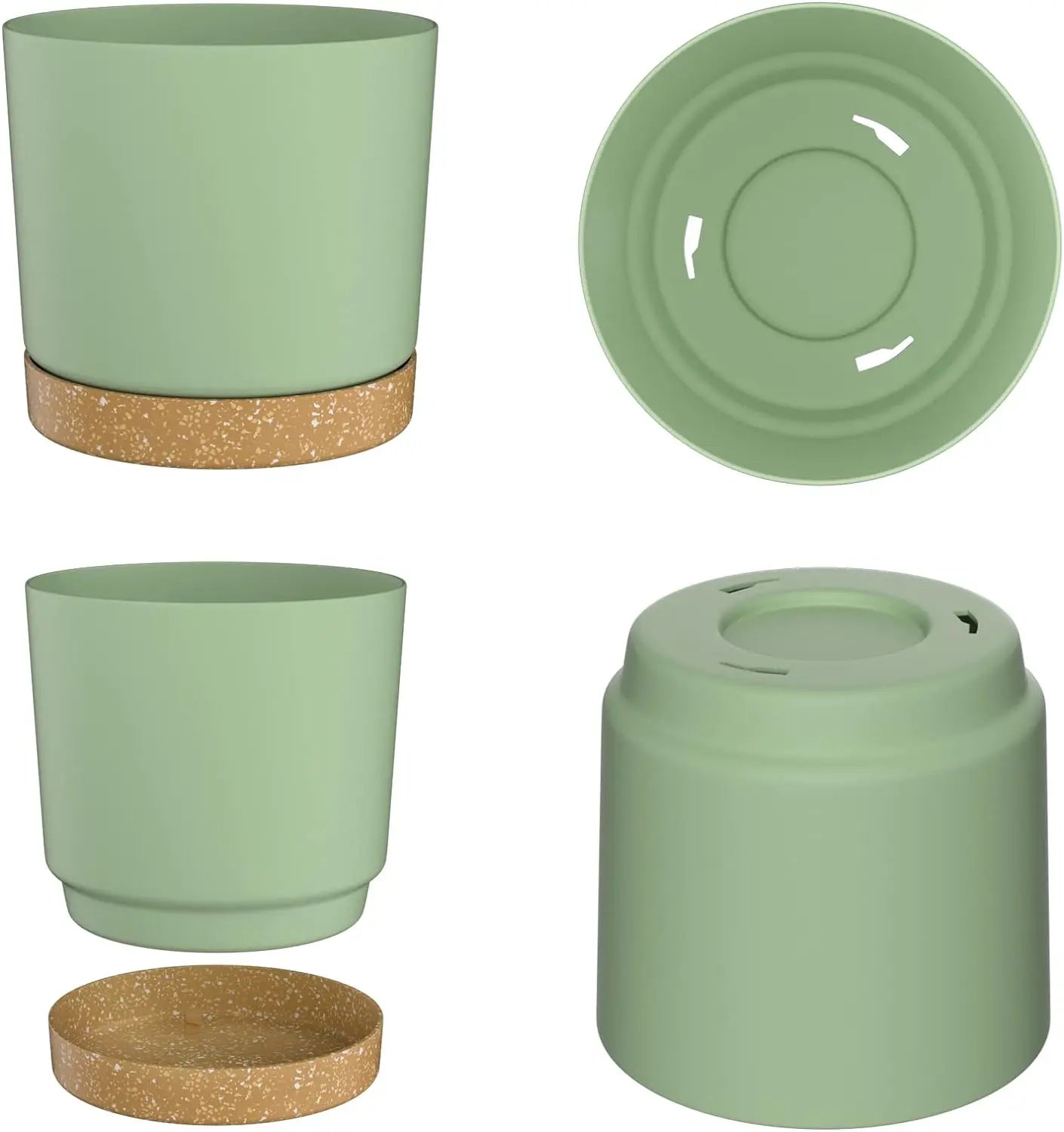 Grands pots légers pour plantes – Design moderne avec soucoupe et drainage, intérieur & extérieur