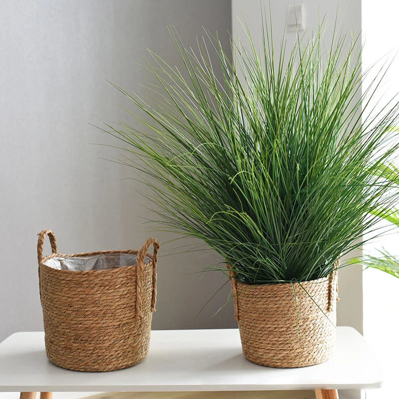 Paniers à fleurs tressés en paille – Pots de fleurs naturels et décoratifs pour plantes d’intérieur