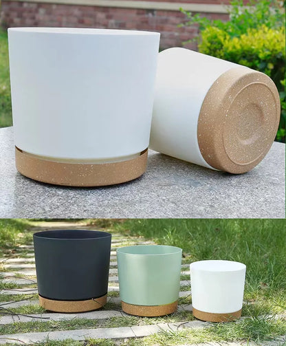 Grands pots légers pour plantes – Design moderne avec soucoupe et drainage, intérieur & extérieur
