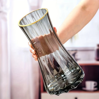 Elegant Minimalist Glass Vase - Transparent, Fresh Flower-Friendly Design for Chic Nordic Living Room Decor