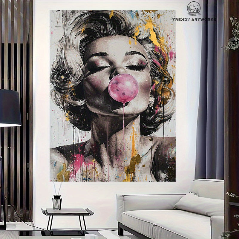 Tableau mural Marilyn Monroe rétro – Toile sans cadre, style pop art