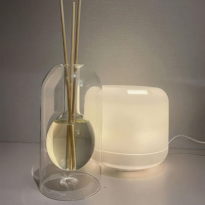 Vase diffuseur en verre élégant – Flacon décoratif pour parfums d’ambiance, sans parfum, avec tiges diffuseuses