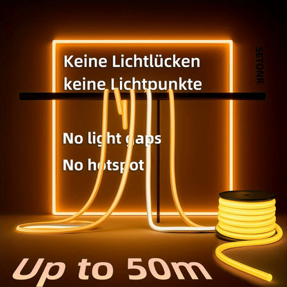 Ruban LED COB 220V étanche – Lumière blanche chaude ou froide, jusqu’à 50 m, pour intérieur et extérieur