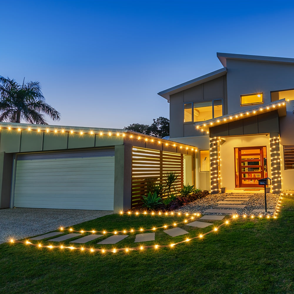 Lot de 2 cordes guirlandes lumineuses solaires extérieures – LED 10 m étanches