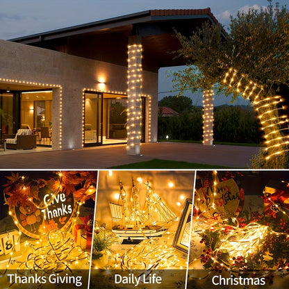 Lot de 2 cordes guirlandes lumineuses solaires extérieures – LED 10 m étanches