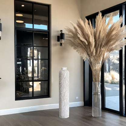 Grand vase bohème – Vase décoratif rayé en résine, 75 cm