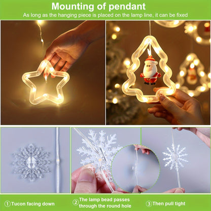 Guirlande de Noël 3 m flocons & figurines – 8 modes lumineux, déco sapin ou murale à LED
