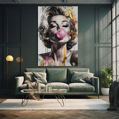 Tableau mural Marilyn Monroe rétro – Toile sans cadre, style pop art