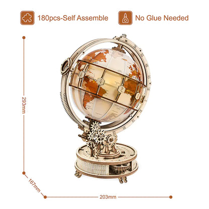 Modèle d'Assemblage de Globe en Bois 3D Puzzle DIY Jouet