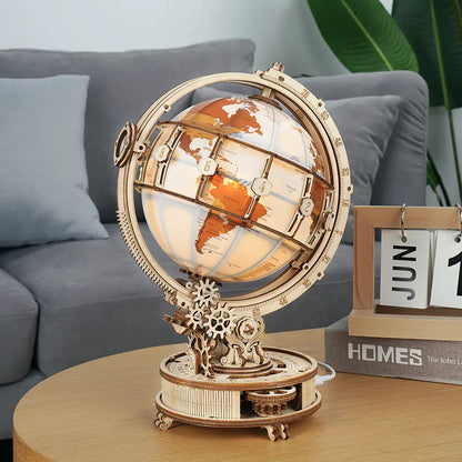 Modèle d'Assemblage de Globe en Bois 3D Puzzle DIY Jouet