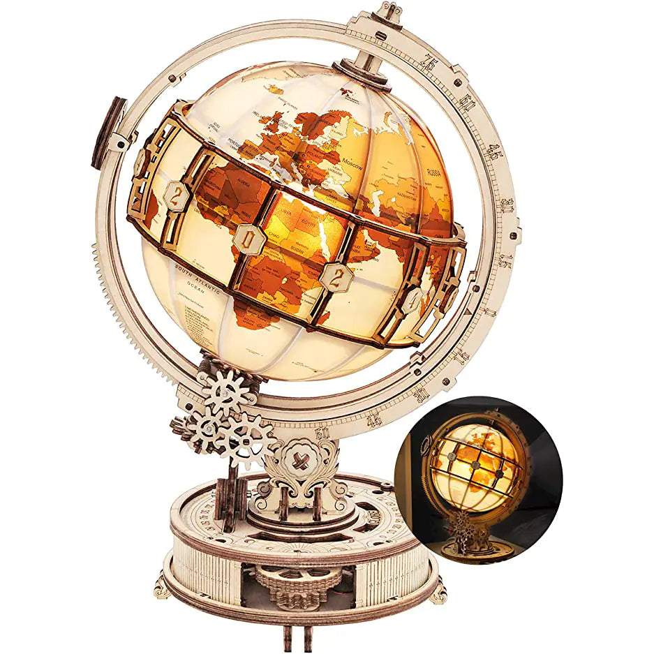 Modèle d'Assemblage de Globe en Bois 3D Puzzle DIY Jouet